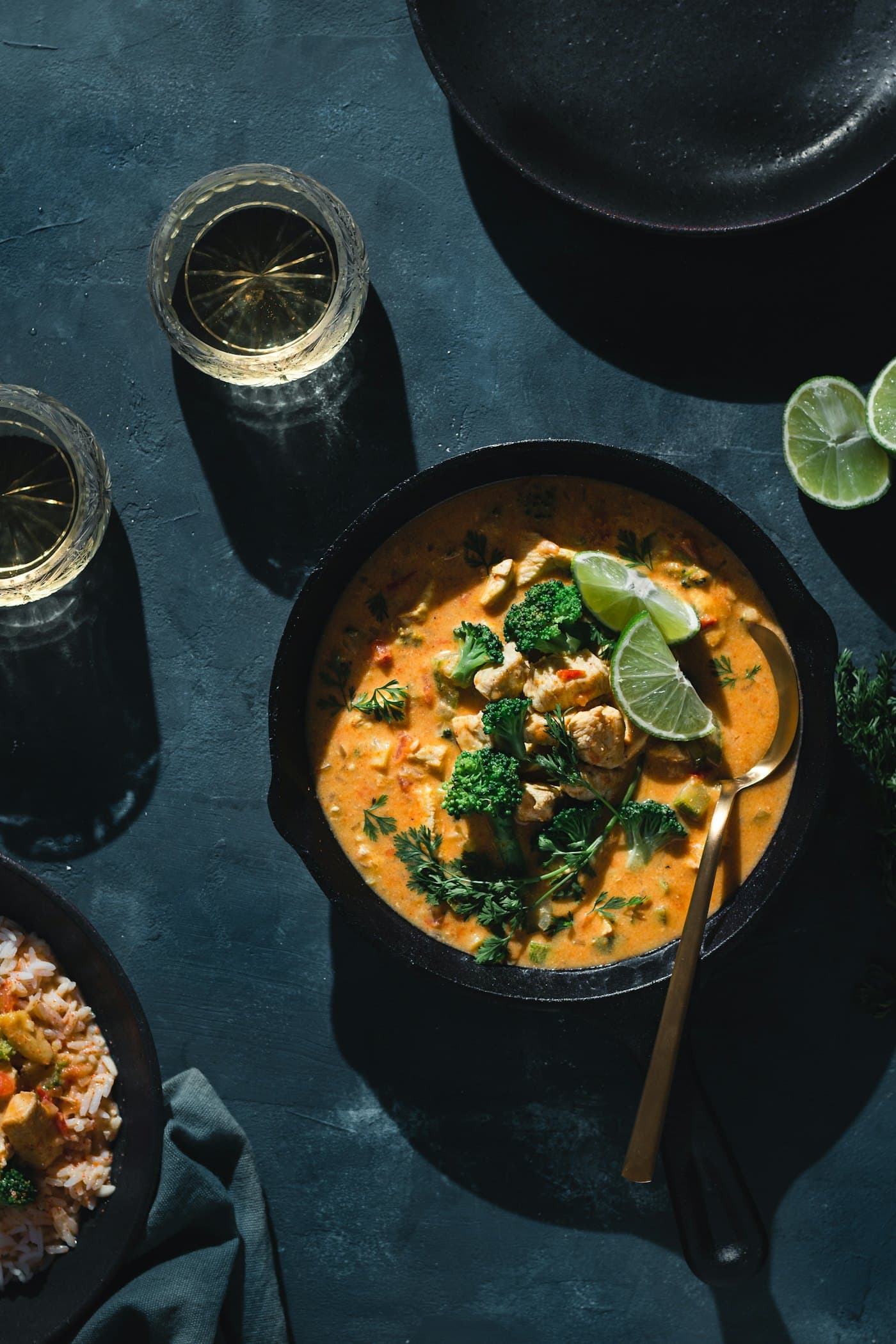 Curries and rice packed and ready to take home