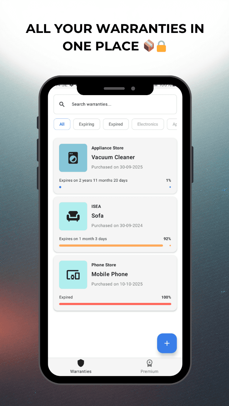 WarrantyVault — Keep Receipts